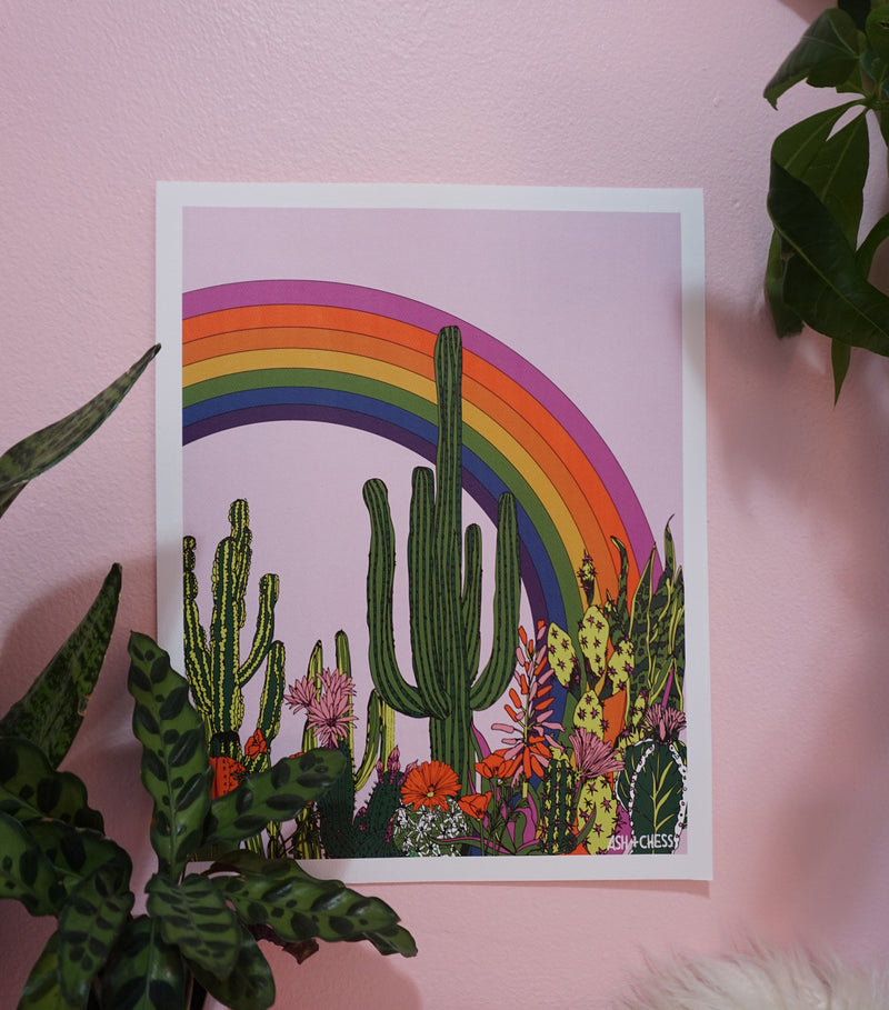 11x14 Rainbow Palms Art Print