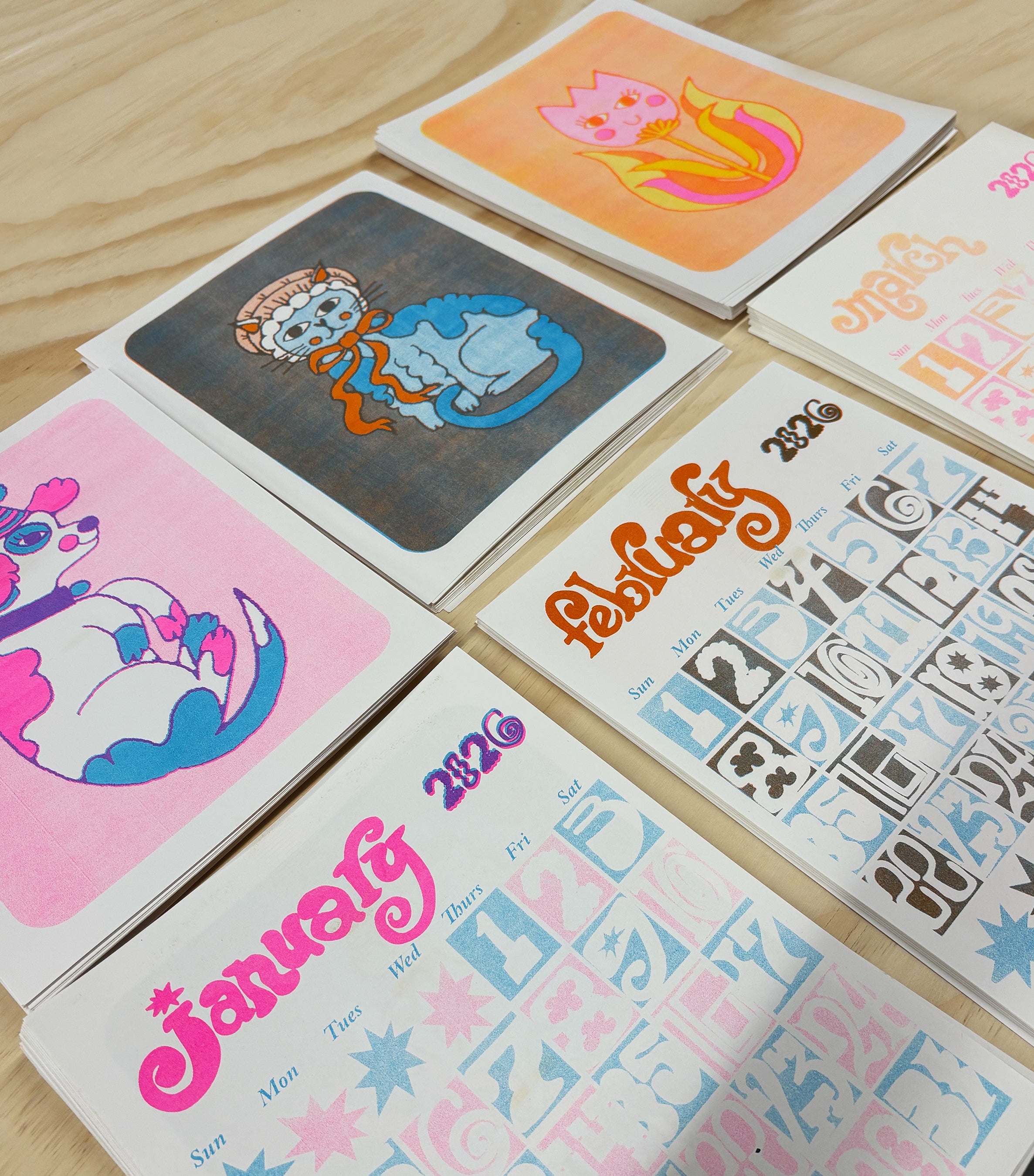 2026 Riso Calendar – Ash + Chess