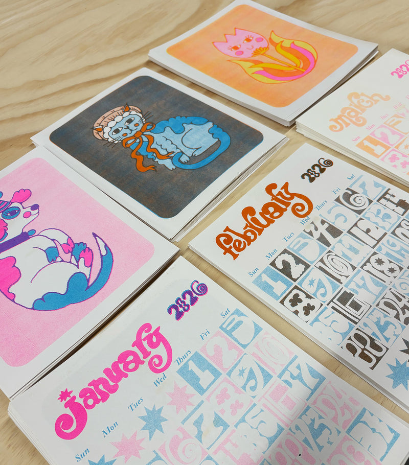 2026 Riso Calendar – Ash + Chess