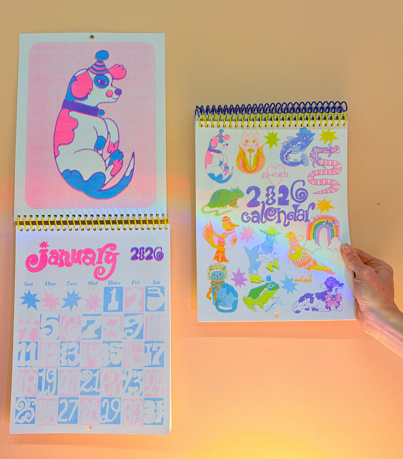 2026 Riso Calendar – Ash + Chess