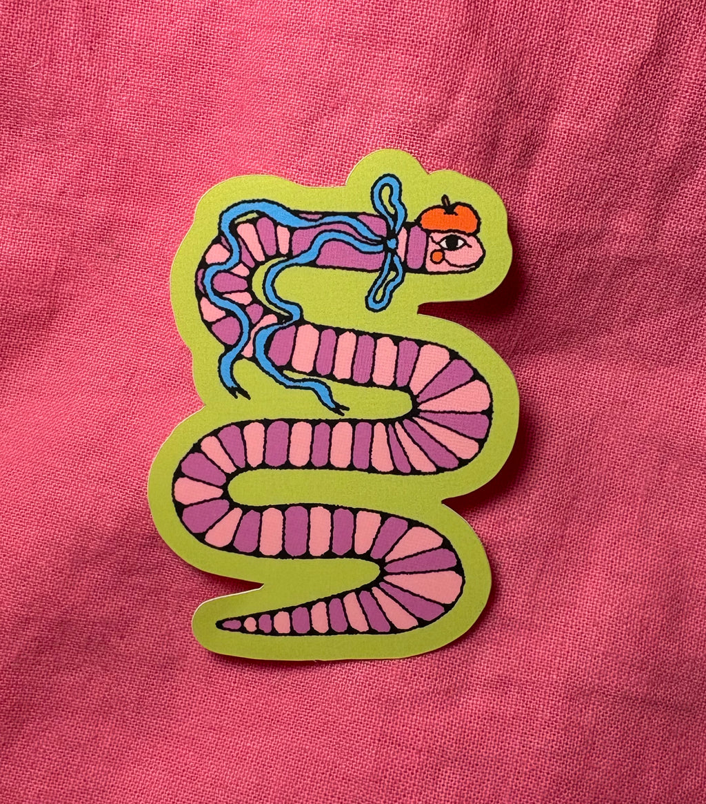 Silly Worm Sticker