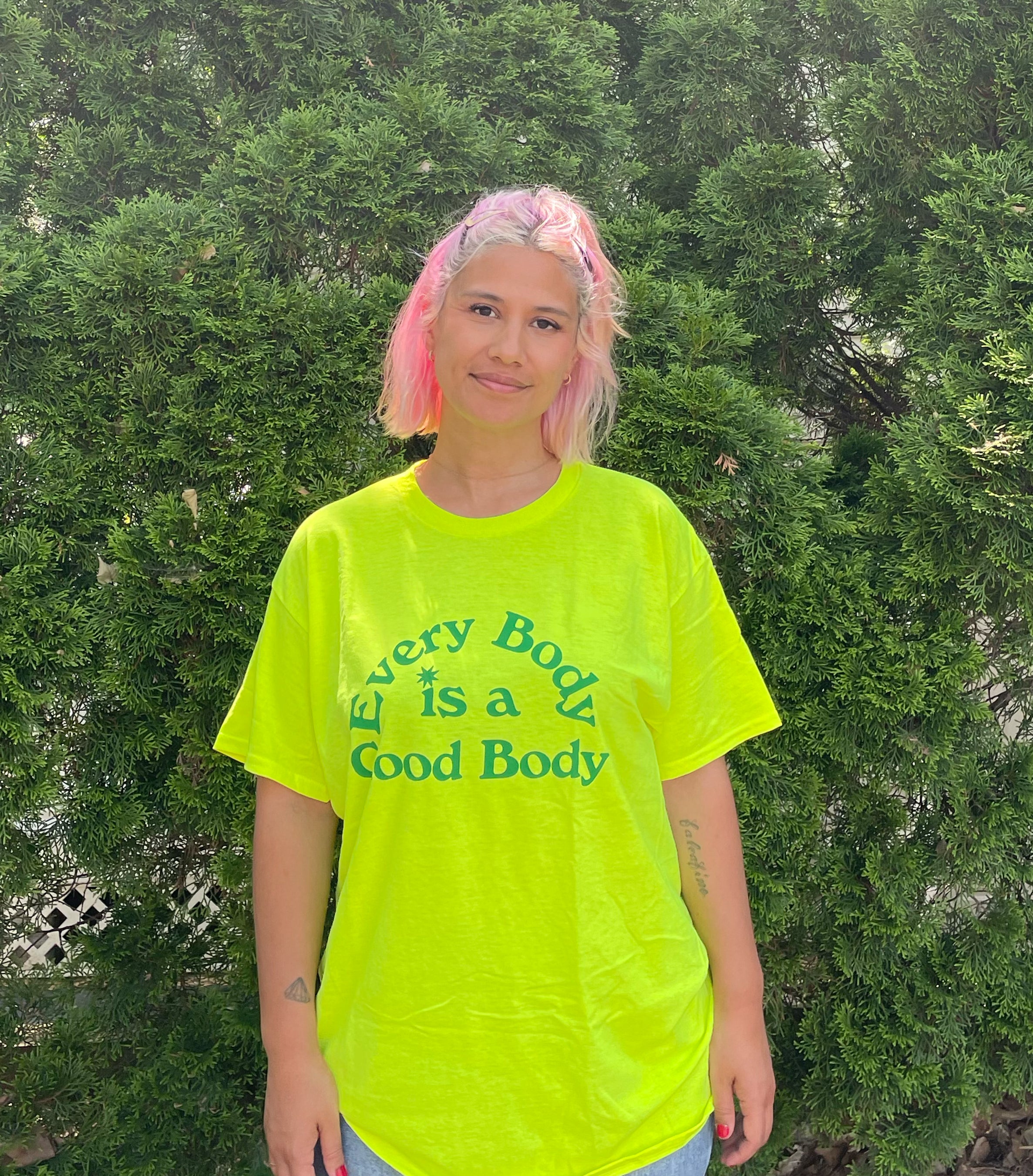 SHIRT - Every Body Is A Good Body CHARTREUSE – Ash + Chess