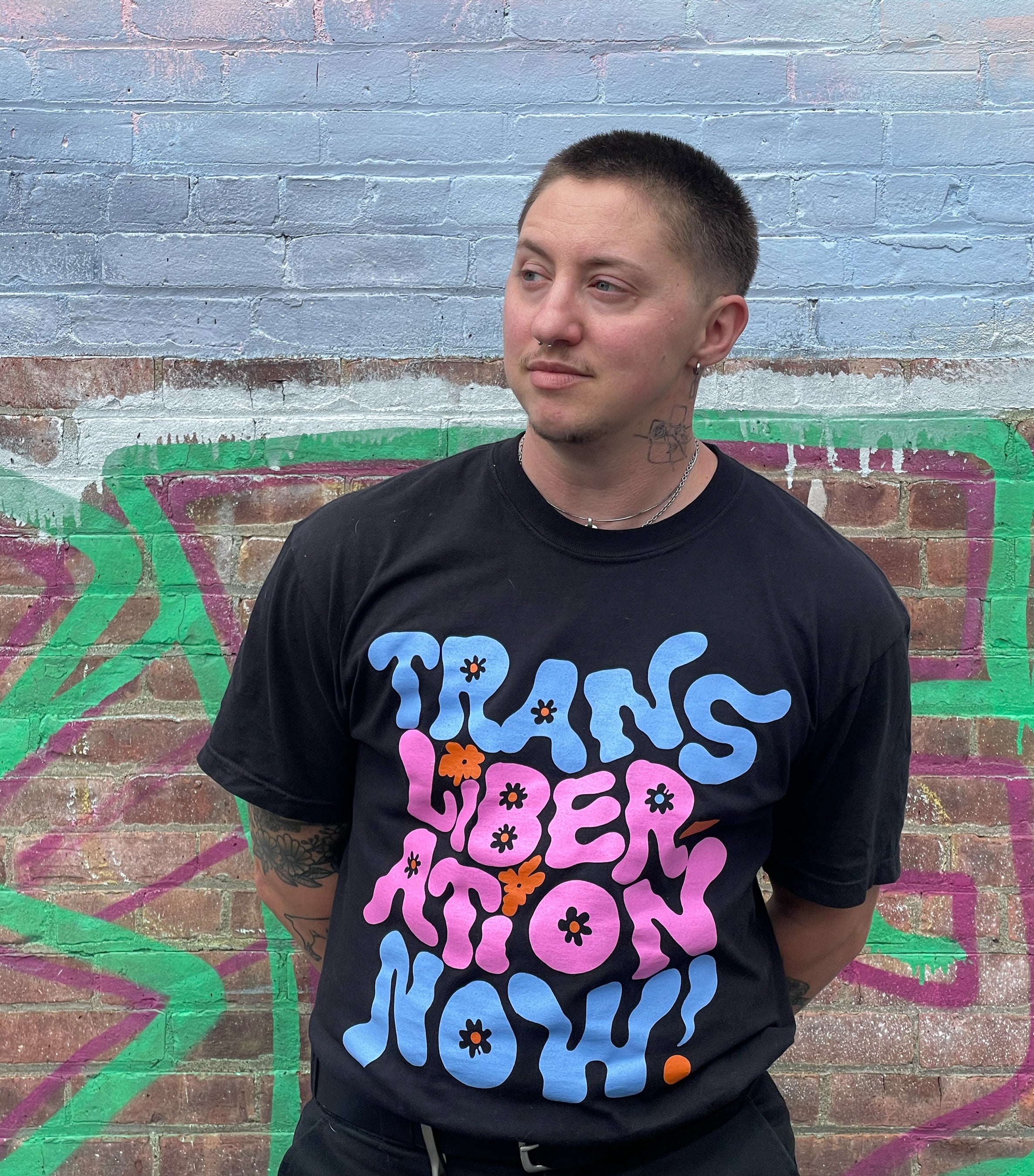 Trans Liberation Now! T-Shirt CANDY – Ash + Chess