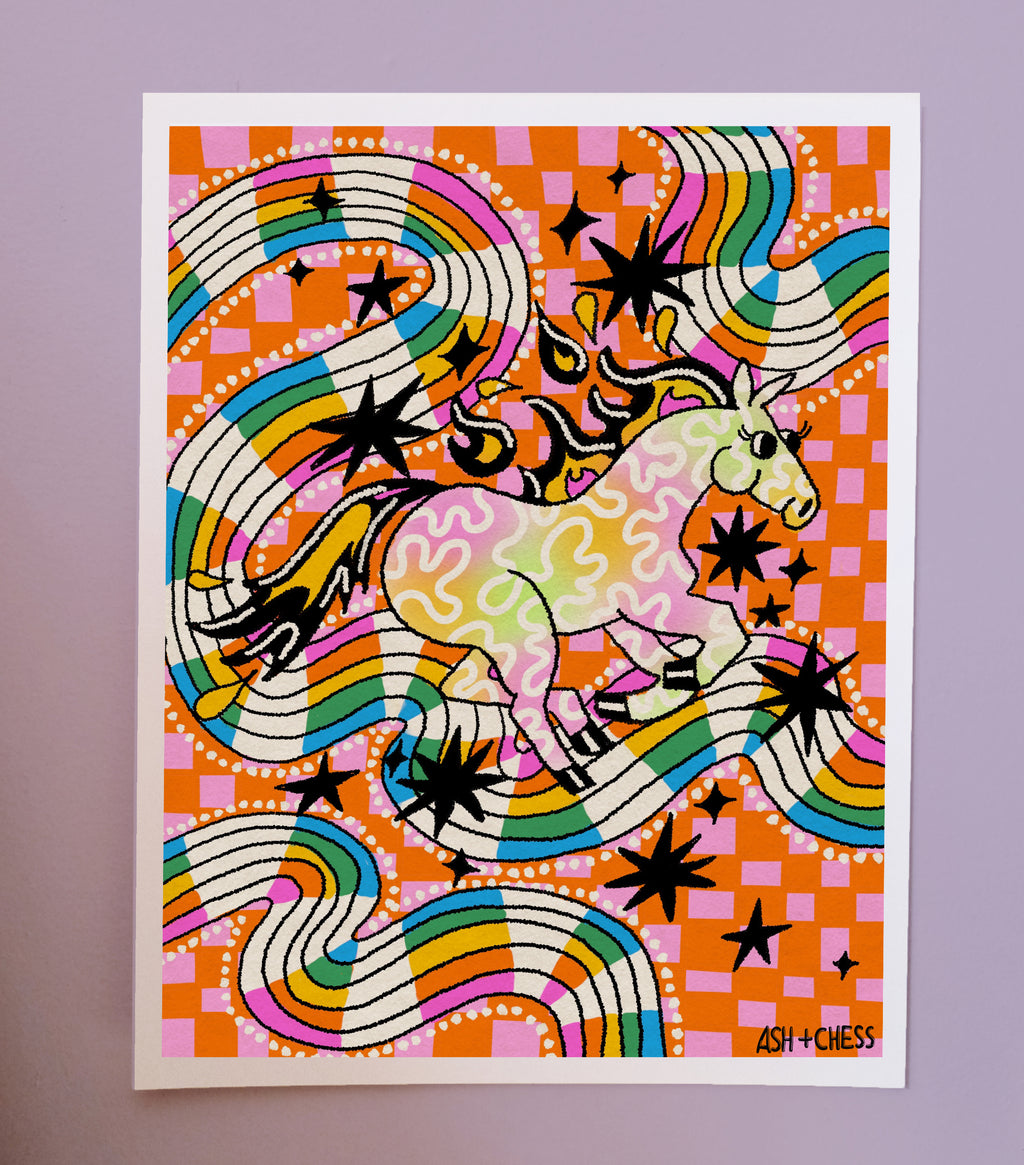 11x14 Rainbow Horsey