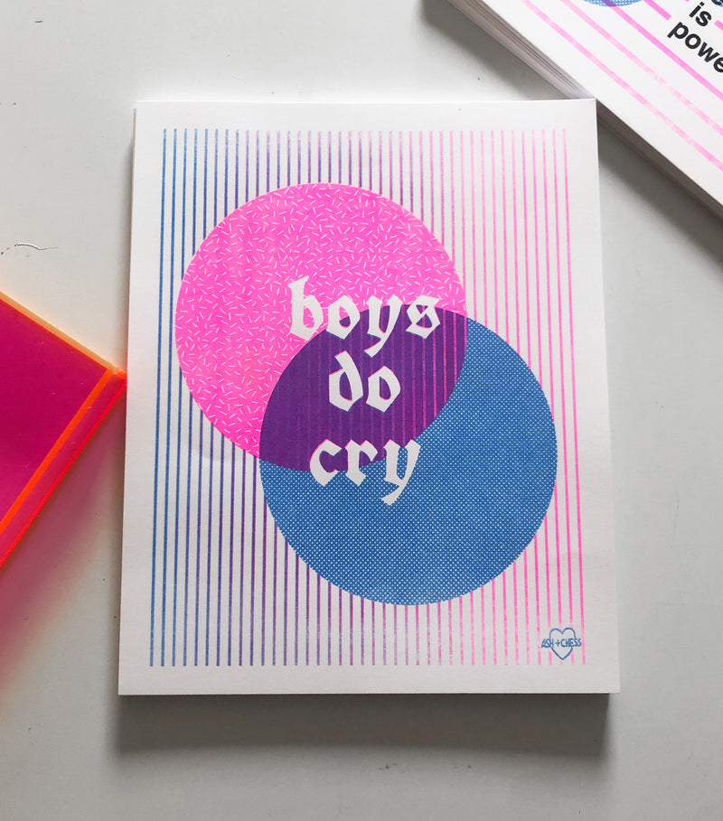 8x10 Boys Do Cry Risograph Print