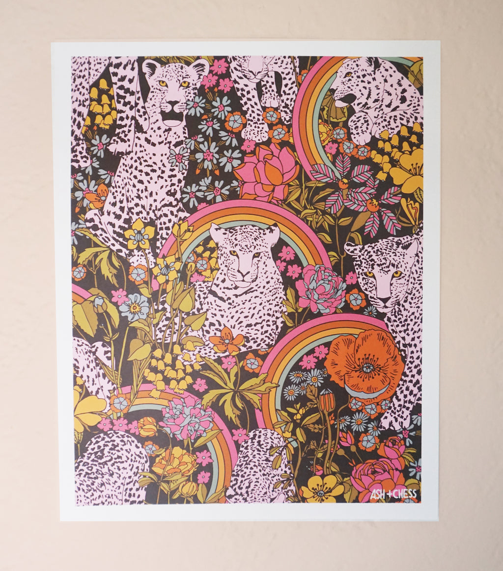11x14 Leopard Garden Mellow Art Print