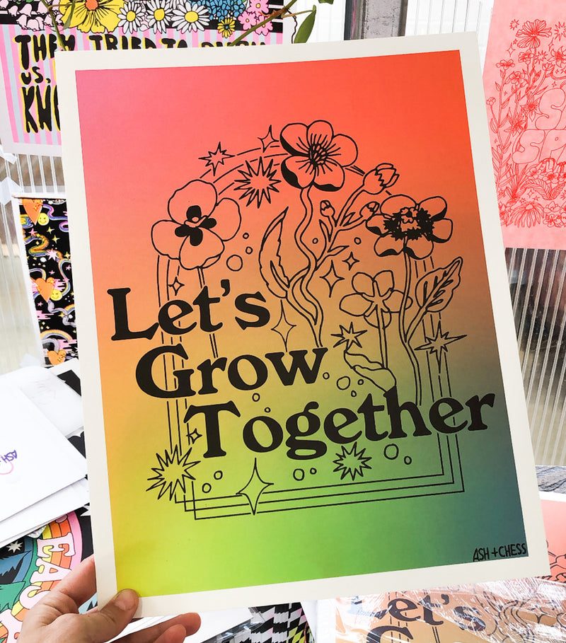11x14 Let's Grow Together Art Print