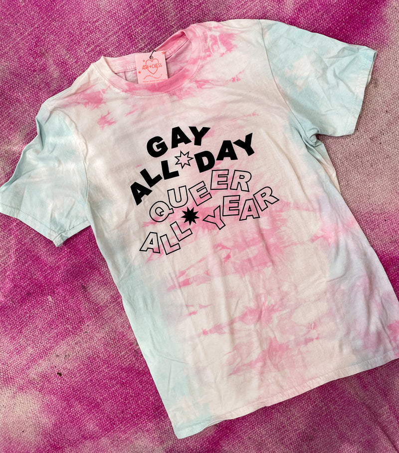Gay All Day Queer All Year T-Shirt COTTON CANDY