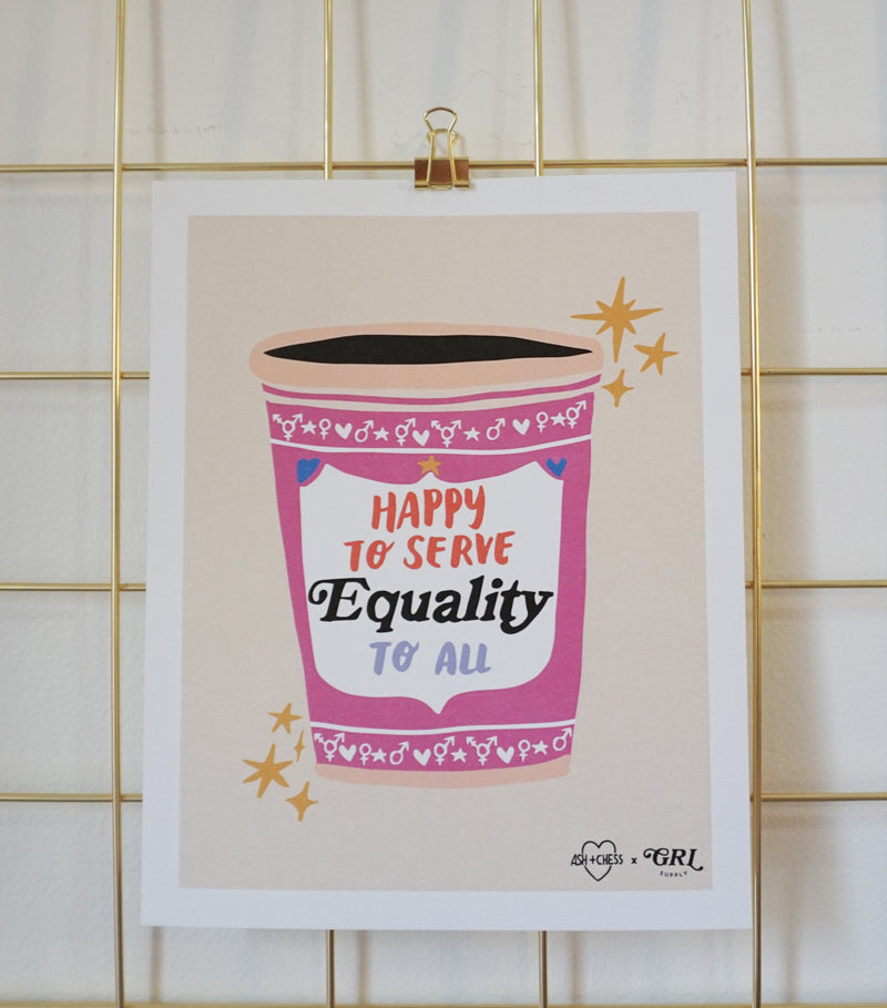 8x10 Equality Coffee Art Print